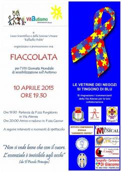 manifesto per la fiaccolata per l'autismo agrigento