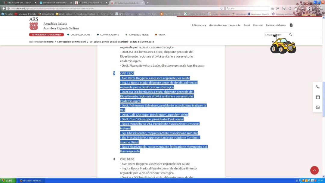 Audizione associazioni autismo VI commissione sanità ARS